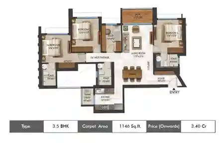 3.5 BHK-1146 Sq.ft